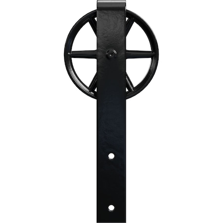 Ekena Millwork Premium Wagon Wheel Roller Hanger w/ Bolts for Barn Door for 2 1/4" Doors, Black GB60015RWBL